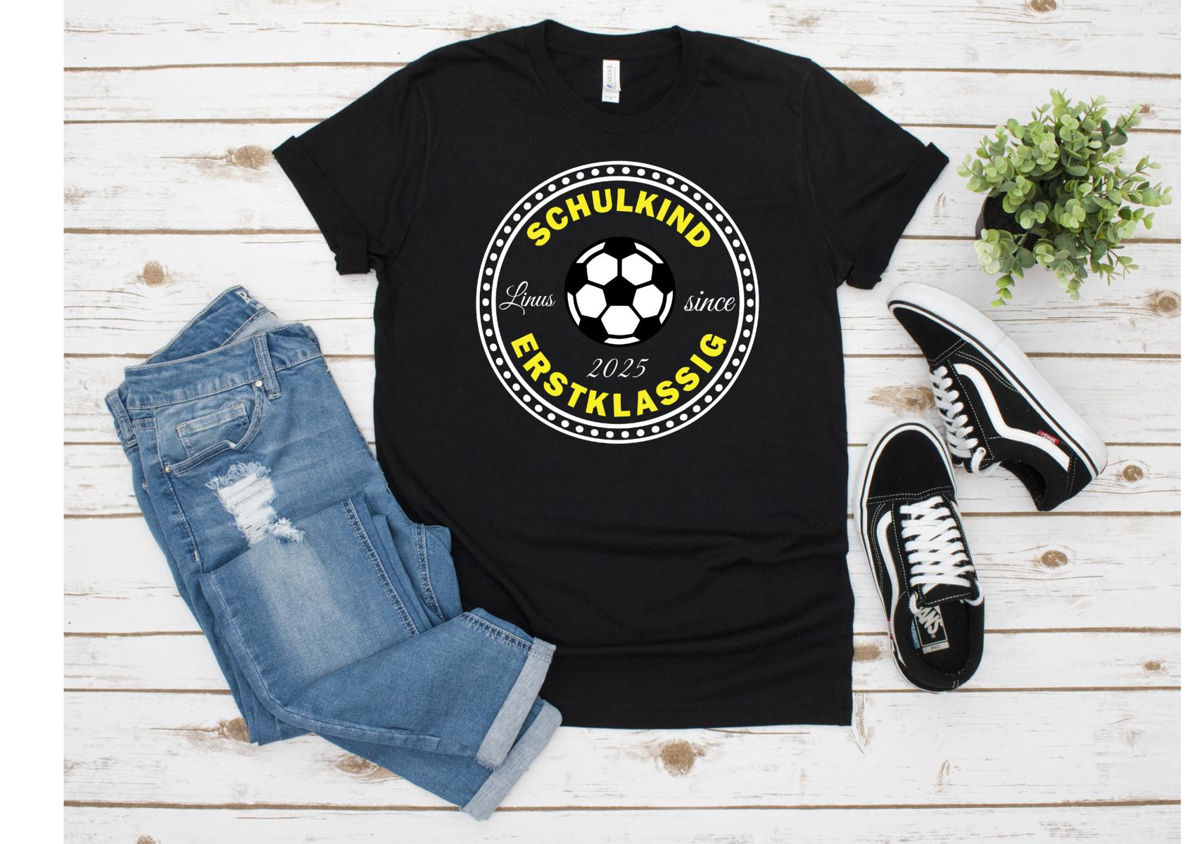 Schulkind T-Shirt "Fußball" mit Namen