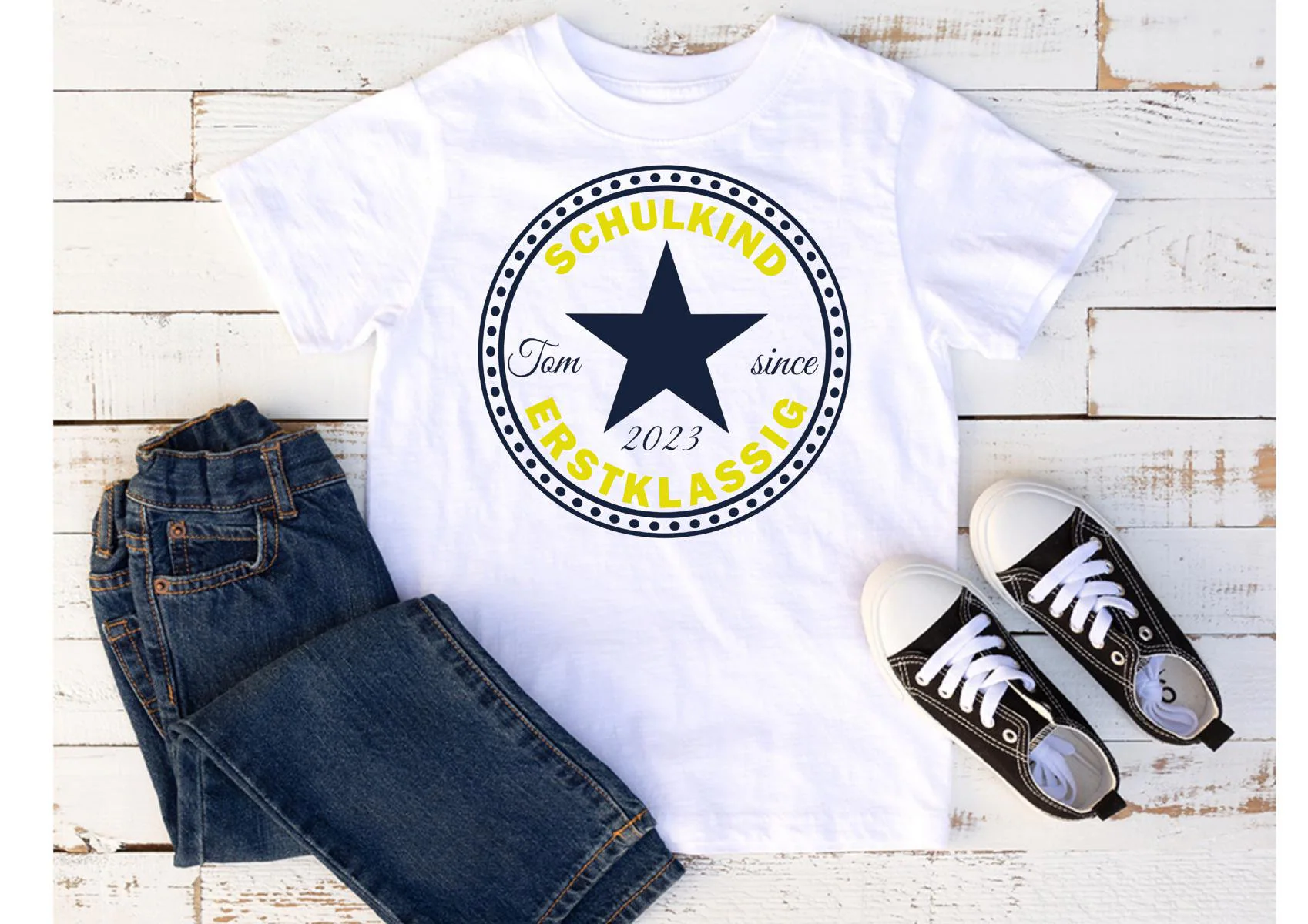 Schulkind T-Shirt "Kreis" mit Namen