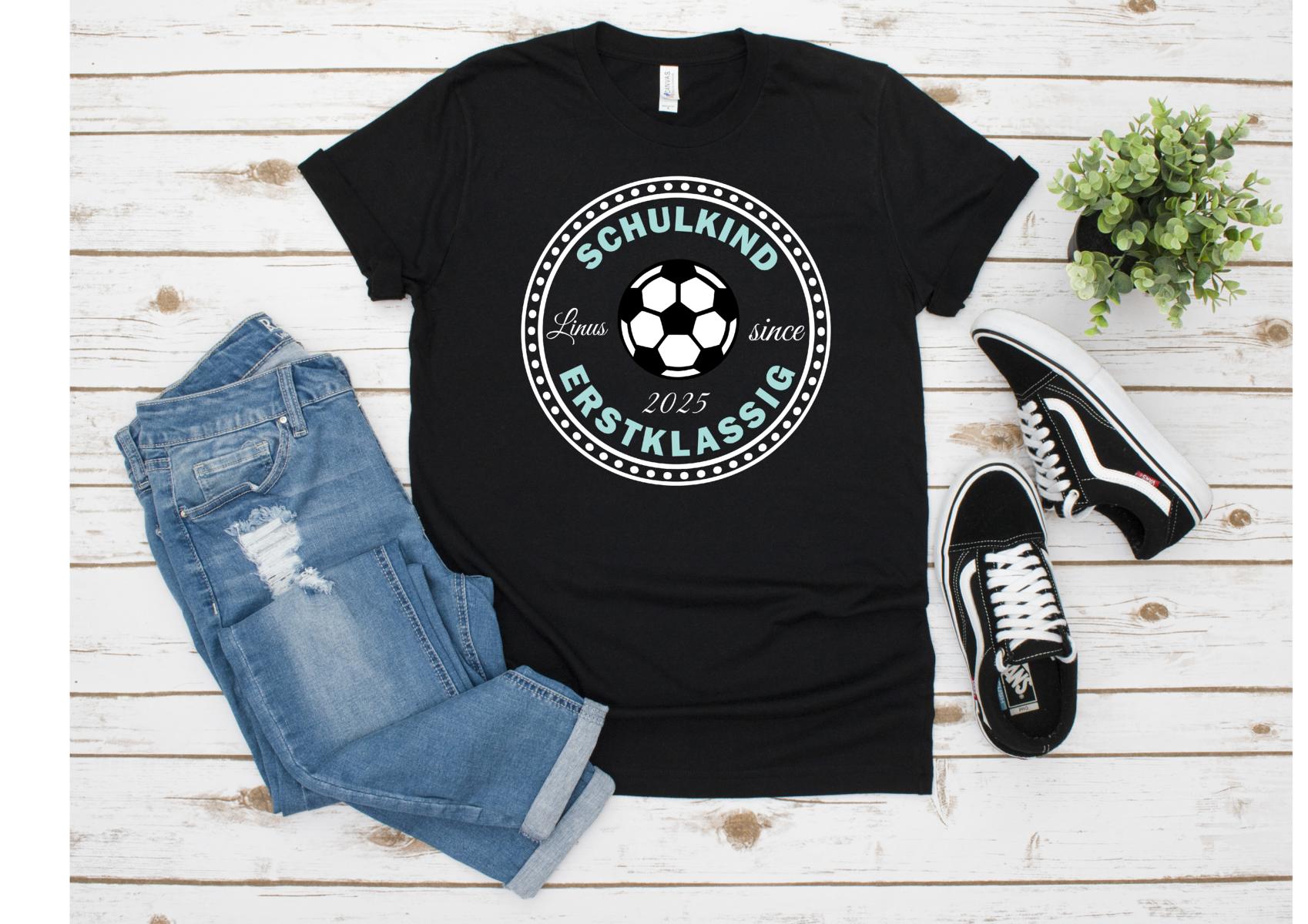 Schulkind T-Shirt "Fußball Kreis" mit Namen