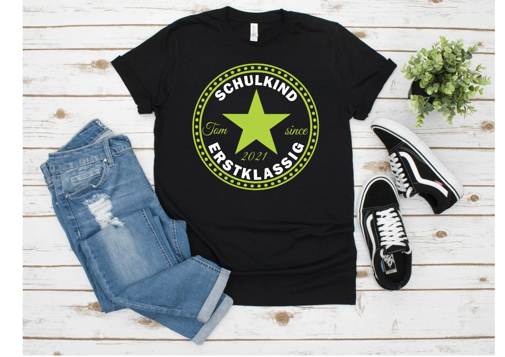 Schulkind T-Shirt "Kreis" mit Namen