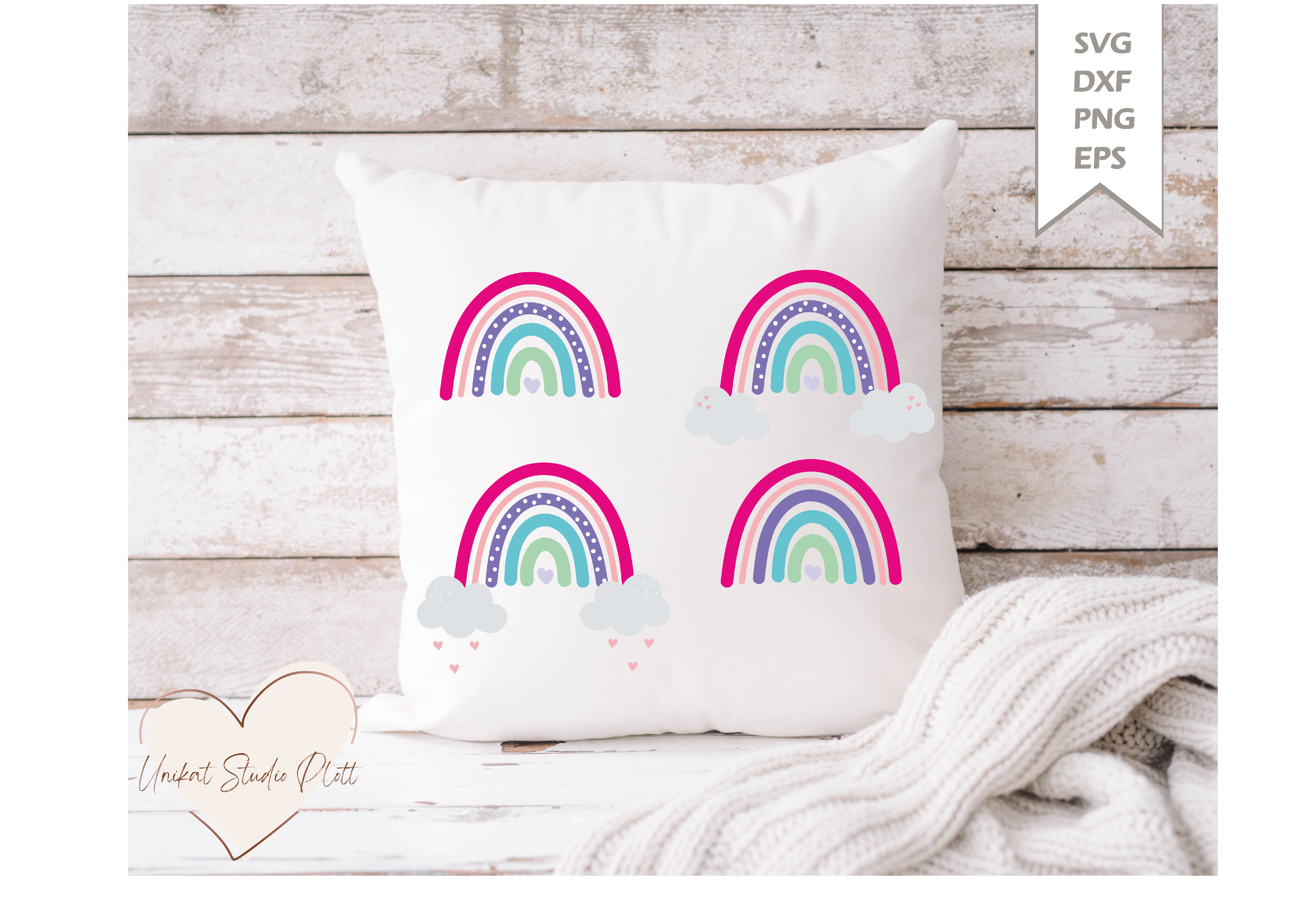 Plotterdatei "Regenbogen Set" SVG / Dxf Pdf Silhouette | Svg