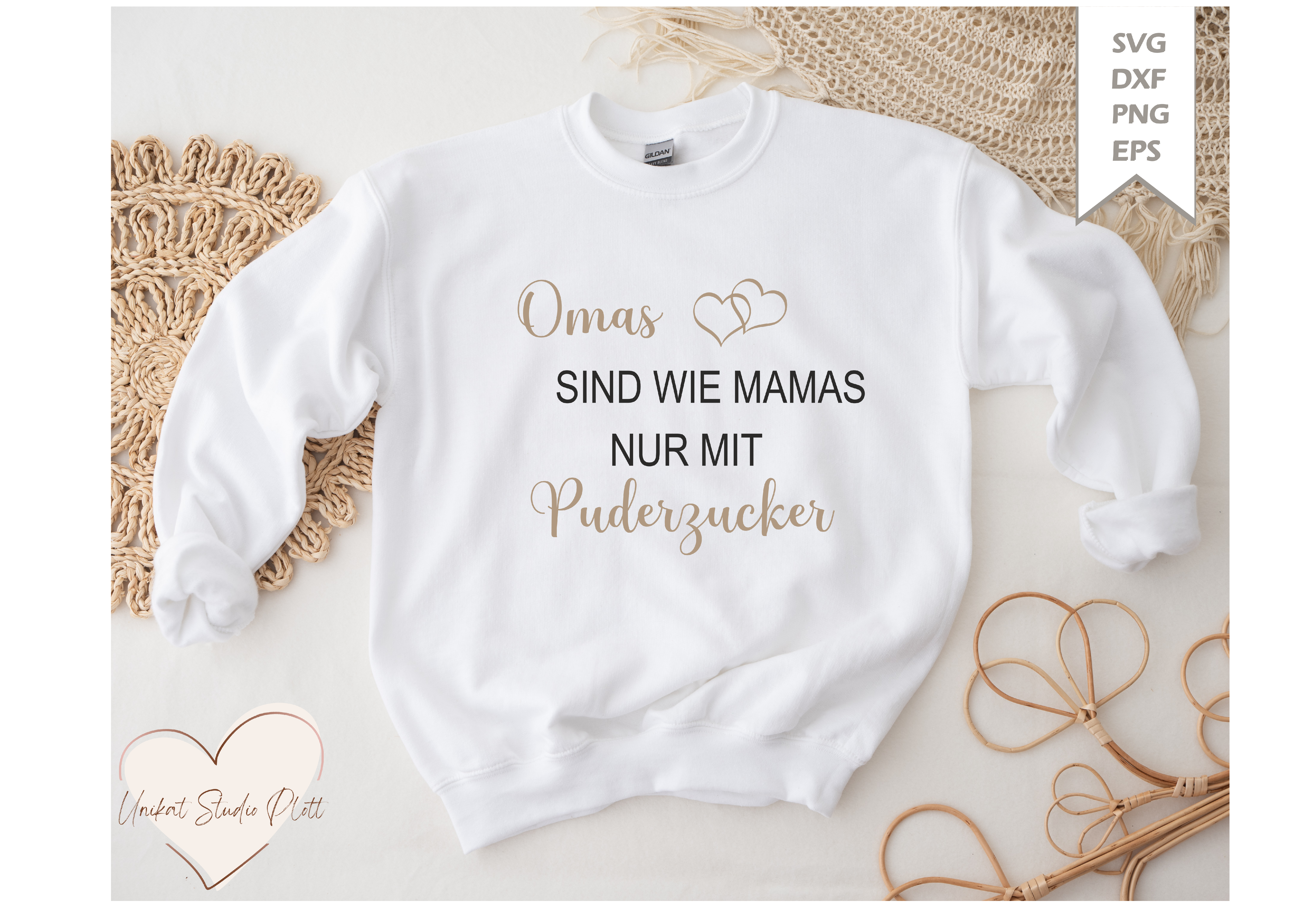 Plotterdatei "Omas sind wie Mamas nur mit Puderzucker" SVG / Dxf Pdf Silhouette | Svg Clipart